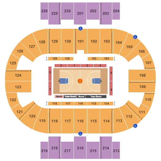 BASKETBALL GLOBETROTTERS Seating Map Seating Chart