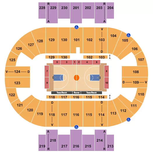 BASKETBALL 1 Seating Map Seating Chart
