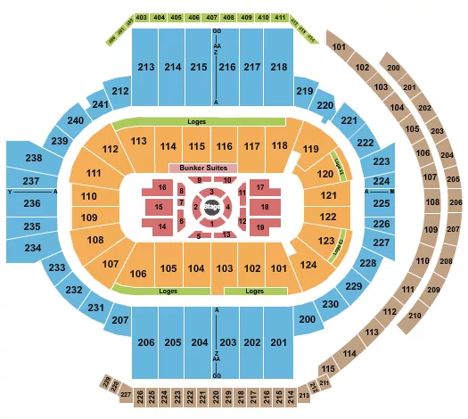 CENTER STAGE Seating Map Seating Chart