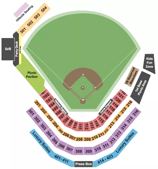 BASEBALL Seating Map Seating Chart