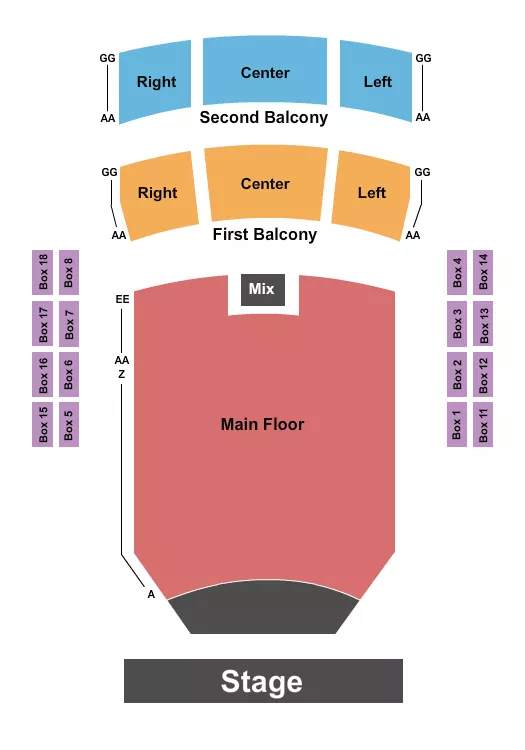 ENDSTAGE NO PIT Seating Map Seating Chart