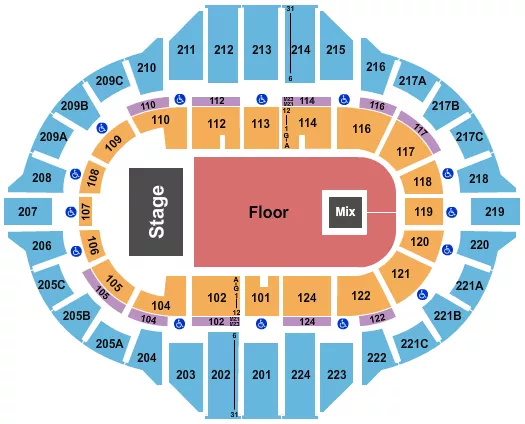 HALF HOUSE GA FLOOR Seating Map Seating Chart