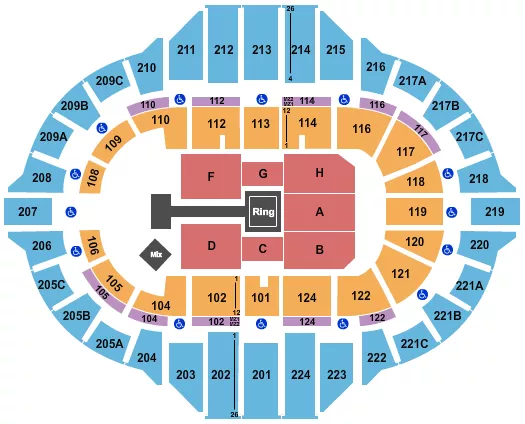WWE Seating Map Seating Chart