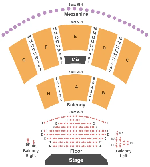 END STAGE Seating Map Seating Chart