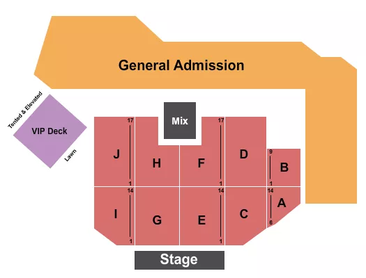 ENDSTAGE 4 W VIP DECK Seating Map Seating Chart
