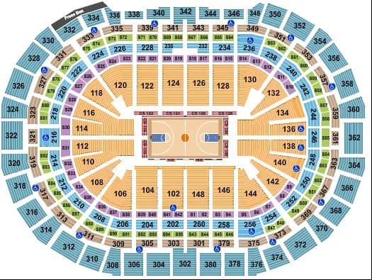 BASKETBALL ROW Seating Map Seating Chart