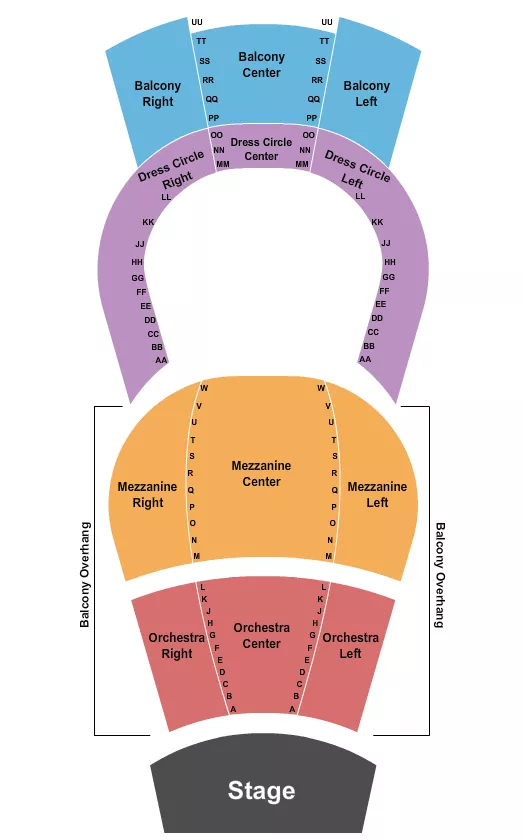 END STAGE Seating Map Seating Chart