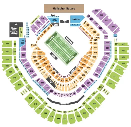 HOLIDAY BOWL Seating Map Seating Chart