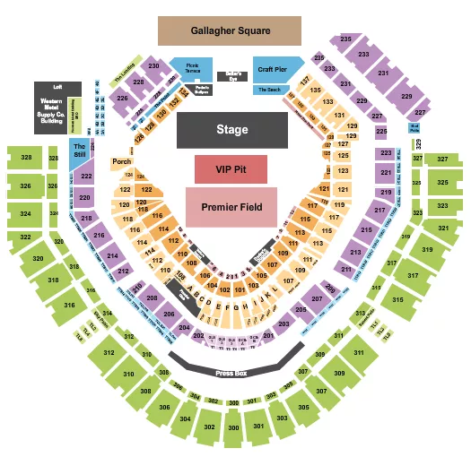 CONCERT VIP PIT Seating Map Seating Chart