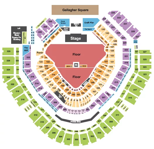 ENDSTAGE GA FIELD Seating Map Seating Chart