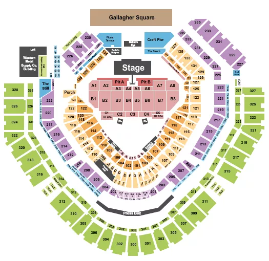 LUKE BRYAN Seating Map Seating Chart
