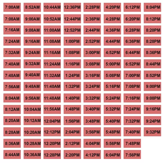 TIME ENTRY Seating Map Seating Chart