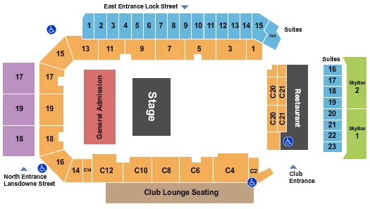 HALF HOUSE GA FLOOR Seating Map Seating Chart