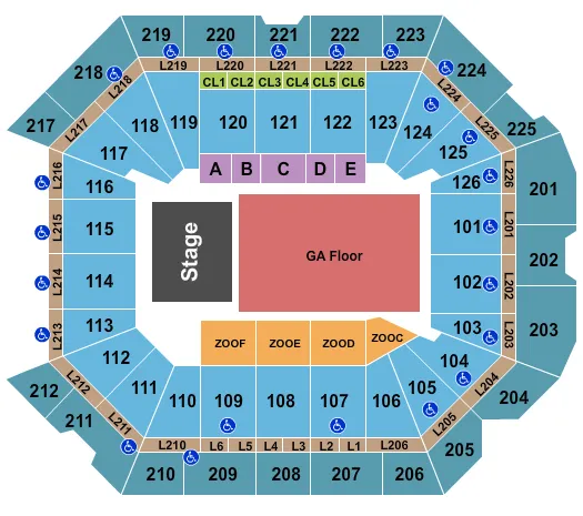 ENDSTAGE GA FLOOR 2 Seating Map Seating Chart