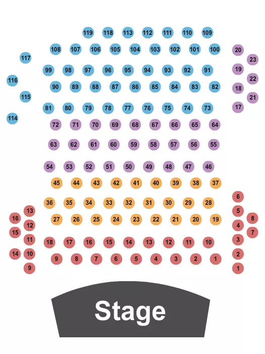 PHIL LONG MUSIC HALL AT BOURBON BROTHERS CO A B 2 Seating Map Seating Chart