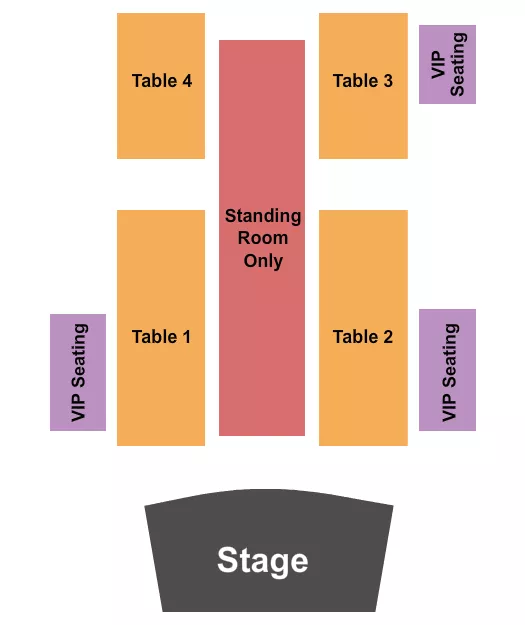 PHIL LONG MUSIC HALL AT BOURBON BROTHERS CO ENDSTAGE GA TABLES Seating Map Seating Chart