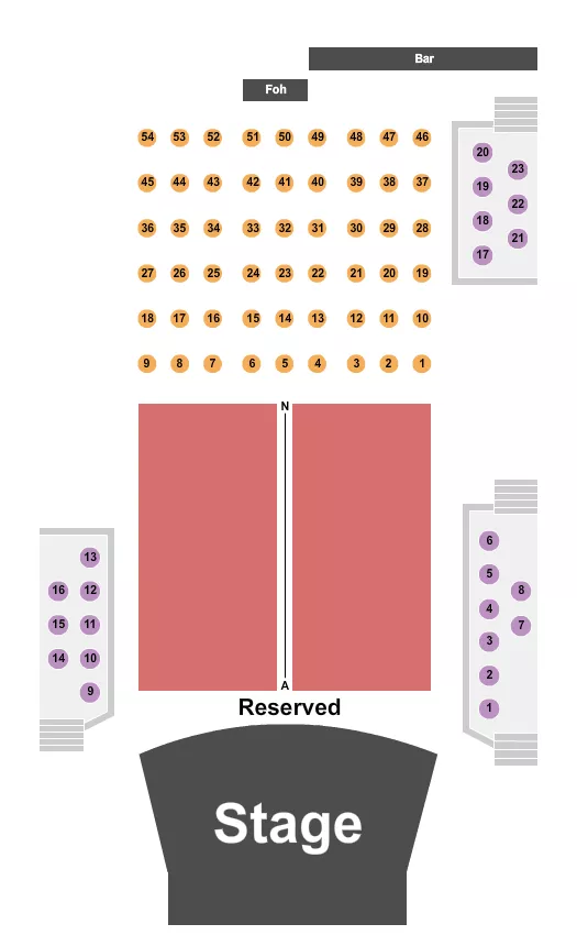 PHIL LONG MUSIC HALL AT BOURBON BROTHERS CO ENDSTAGE RSV Seating Map Seating Chart