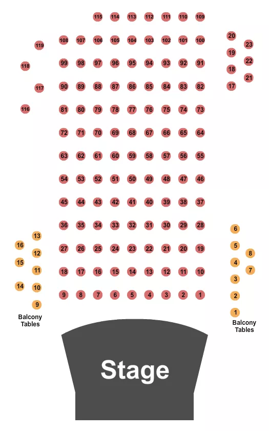PHIL LONG MUSIC HALL AT BOURBON BROTHERS CO A B 3 Seating Map Seating Chart