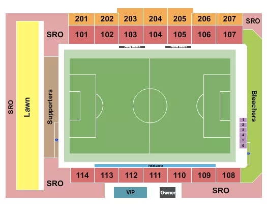 PHOENIX RISING FC STADIUM PHOENIX SOCCER Seating Map Seating Chart