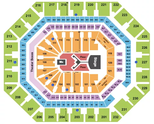 SHINEDOWN Seating Map Seating Chart