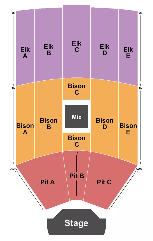 ENDSTAGE PIT Seating Map Seating Chart