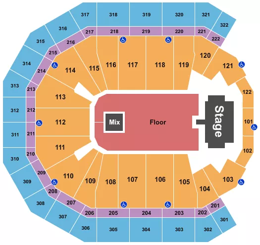 ENDSTAGE GA FLOOR W CATWALK Seating Map Seating Chart