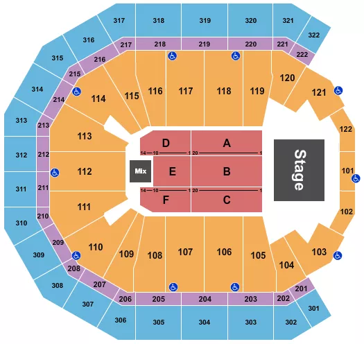 ZAC BROWN BAND Seating Map Seating Chart