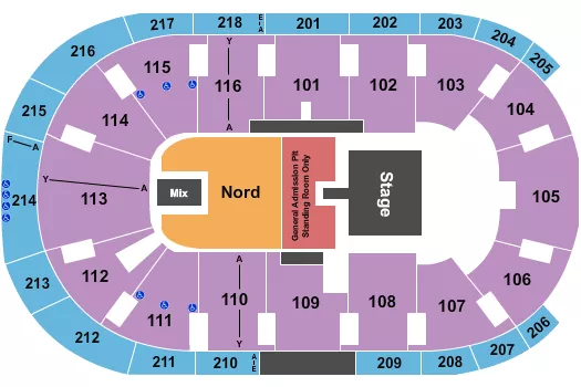 ENDSTAGE FLOOR NORD GA PIT Seating Map Seating Chart