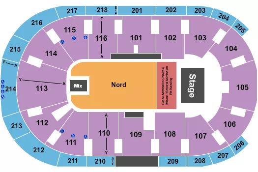 END STAGE GA 2 Seating Map Seating Chart
