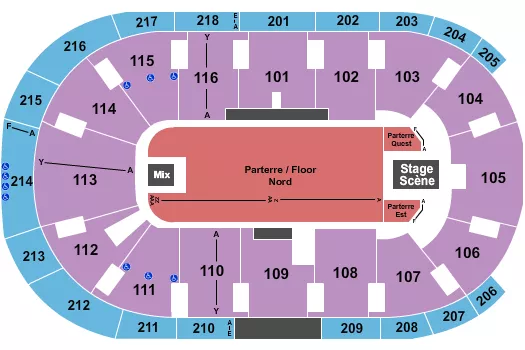 ENDSTAGE PARTERRE WEST EAST Seating Map Seating Chart