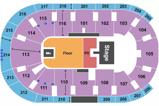 ENDSTAGE PIT Seating Map Seating Chart