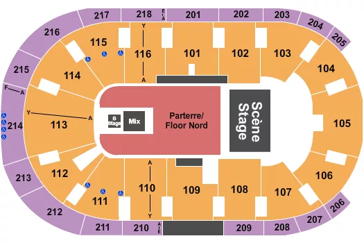 ENDSTAGE WITH B STAGE Seating Map Seating Chart