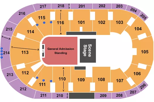 HALF HOUSE GA Seating Map Seating Chart