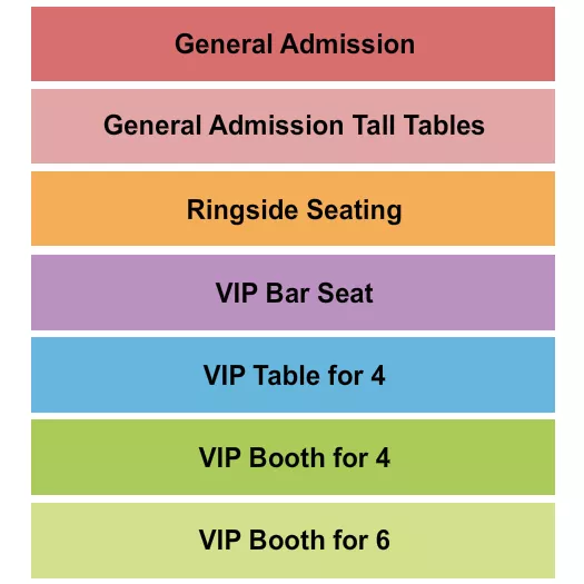 PONDEROSA LOUNGE GRILL MIDGET WRESTLING Seating Map Seating Chart