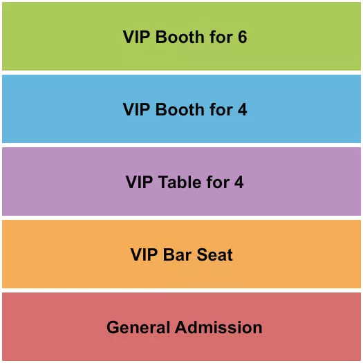 PONDEROSA LOUNGE GRILL ENDSTAGE GA VIP TABLE BOOTH BA Seating Map Seating Chart