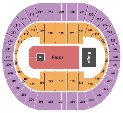 ENDSTAGE GA FLOOR Seating Map Seating Chart