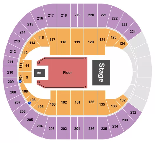 ENDSTAGE RESERVED FLOOR Seating Map Seating Chart
