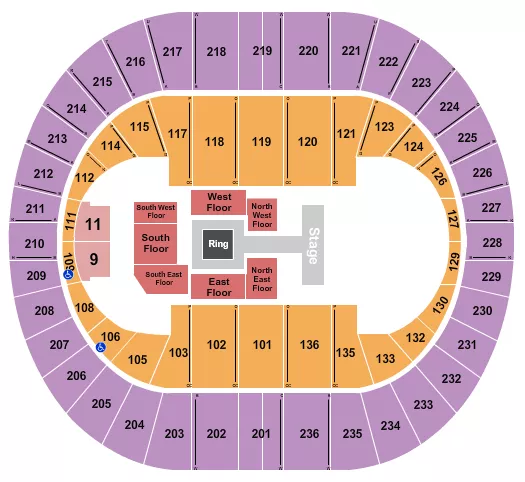 WRESTLING Seating Map Seating Chart