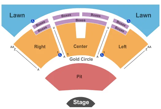 END STAGE PIT Seating Map Seating Chart