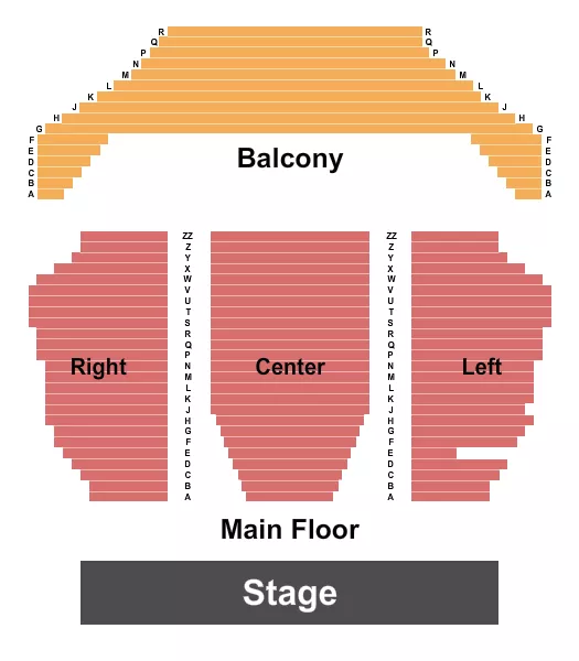 ENDSTAGE MF BALC Seating Map Seating Chart