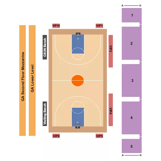 PREMIER AMERICA CREDIT UNION ARENA CSUN BASKETBALL Seating Map Seating Chart