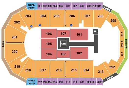 WWE 2 Seating Map Seating Chart
