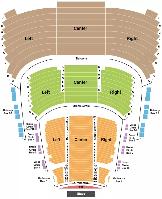 END STAGE Seating Map Seating Chart