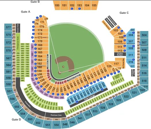 BASEBALL Seating Map Seating Chart