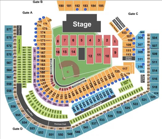 ELTON JOHN Seating Map Seating Chart