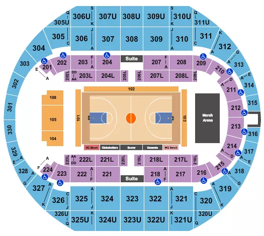 BASKETBALL GLOBETROTTERS Seating Map Seating Chart