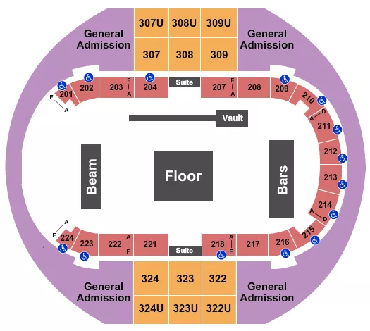 GYMNASTICS Seating Map Seating Chart