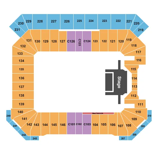 ENDSTAGE NO FLOOR Seating Map Seating Chart