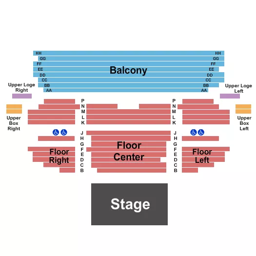 END STAGE Seating Map Seating Chart