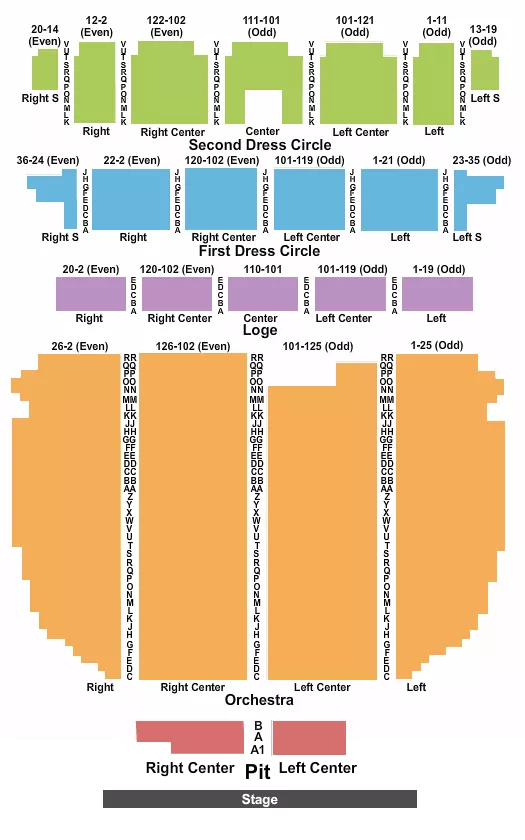 ENDSTAGE PIT Seating Map Seating Chart